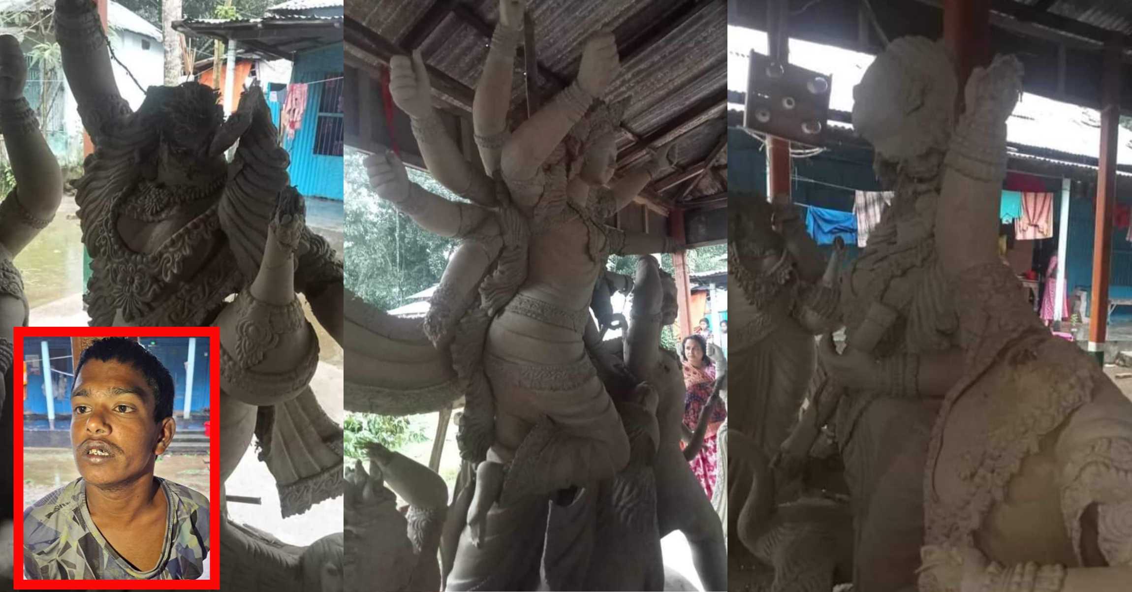 ময়মনসিংহে দুর্গা প্রতিমা ভাঙচুর;প্রশাসন আশ্বাস দিয়েই দায় সারছে